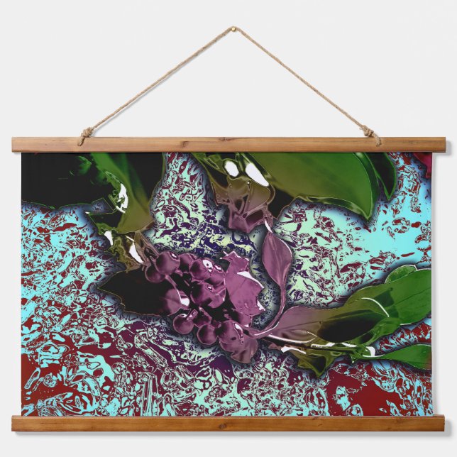 Abstract Background_Holly Branch Hanging Tapestry (Front)