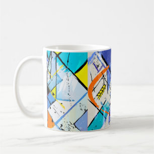 abstract background illustration, with strokes, sp coffee mug