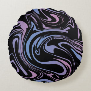Abstract background. Liquid marble. Background flu Round Cushion