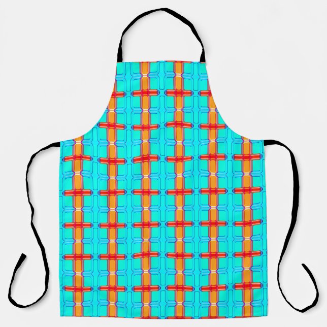 abstract background | multicolored gingham pattern apron (Front)