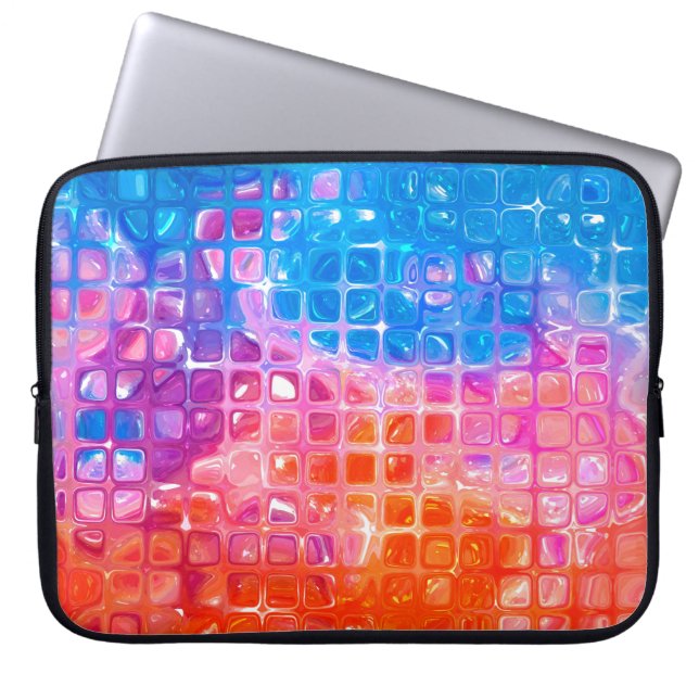 abstract background.multicolored mosaic laptop sleeve (Front)