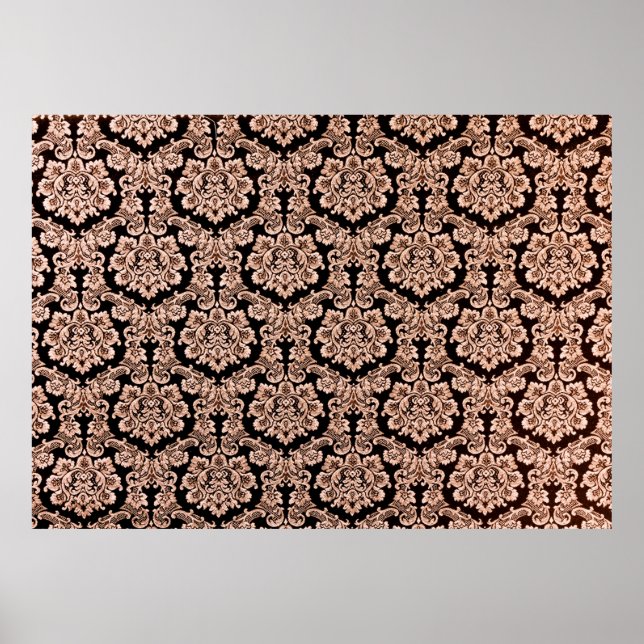 Abstract background of a heavy purple brocade fabr poster (Front)