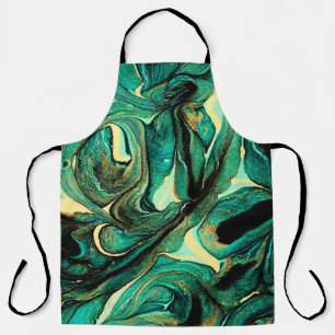 Abstract background of acrylic paints in aquamarin apron