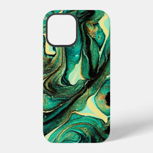 Abstract background of acrylic paints in aquamarin iPhone 12 case
