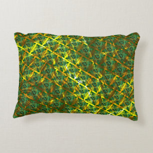 Abstract background of squares and golden dividers decorative cushion