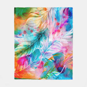 Abstract background of watercolor stains and blots fleece blanket