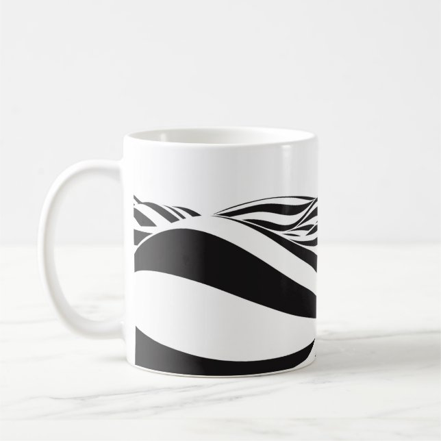 Abstract background of waves. 3D optical illusion- Coffee Mug (Left)