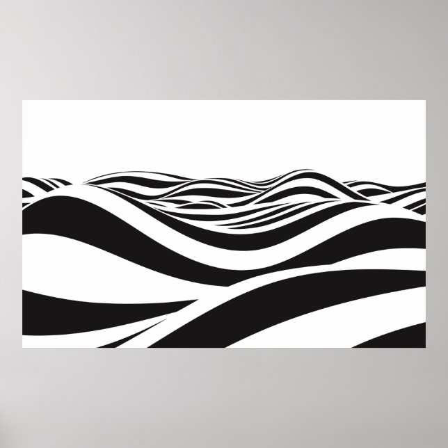 Abstract background of waves. 3D optical illusion- Poster (Front)