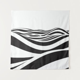 Abstract background of waves. 3D optical illusion- Tapestry