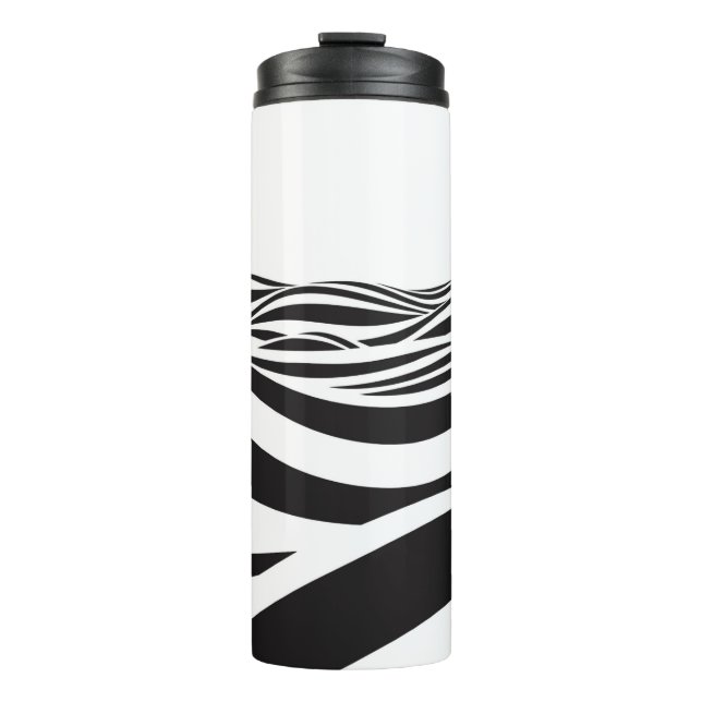 Abstract background of waves. 3D optical illusion- Thermal Tumbler (Front)