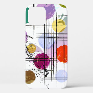 abstract background pattern, with circles, lines, iPhone 12 case