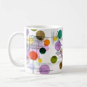 abstract background pattern, with circles, lines, coffee mug