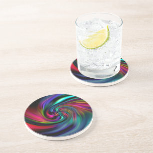 Abstract Background Spirals Soft I Coaster