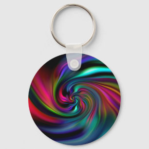 Abstract Background Spirals Soft I Key Ring