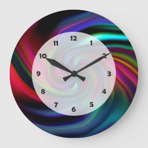 Abstract Background Spirals Soft I Large Clock