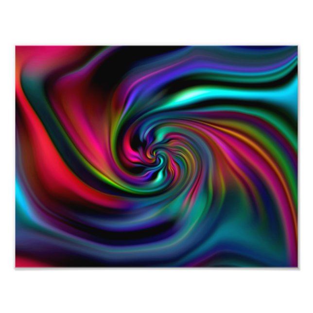 Abstract Background Spirals Soft I Photo Print (Front)