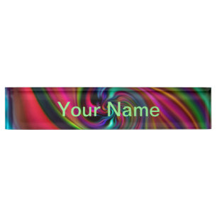 Abstract Background Spirals Soft I + your text Nameplate
