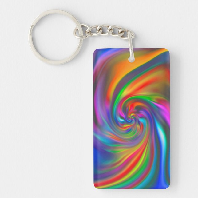 Abstract Background Spirals Soft II Key Ring (Front)