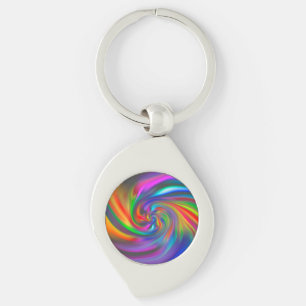 Abstract Background Spirals Soft II Key Ring