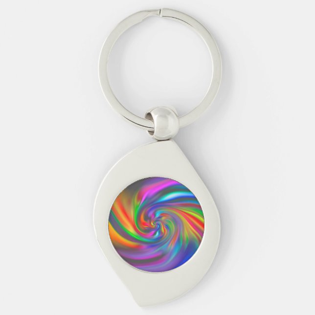 Abstract Background Spirals Soft II Key Ring (Front)