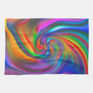 Abstract Background Spirals Soft II Tea Towel