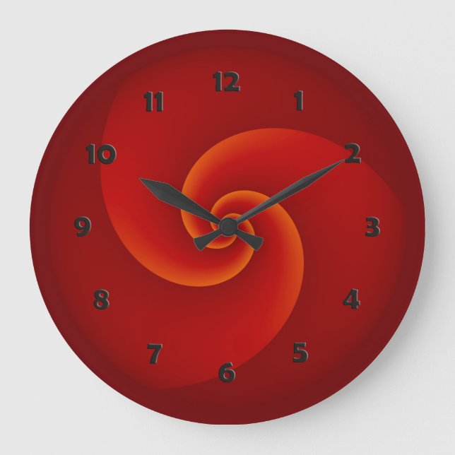 Abstract Background Spirals soft III Large Clock (Front)