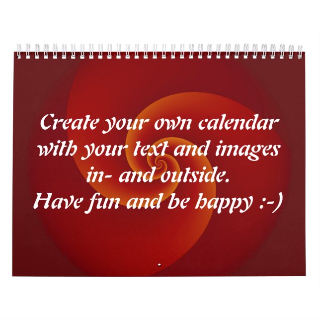 Abstract Background Spirals soft III + your text Calendar (Cover)