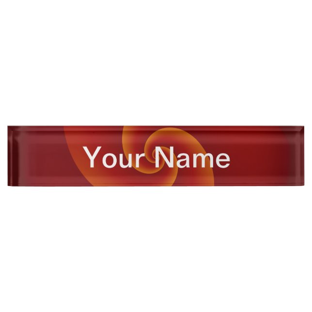 Abstract Background Spirals soft III + your text Nameplate (Front)