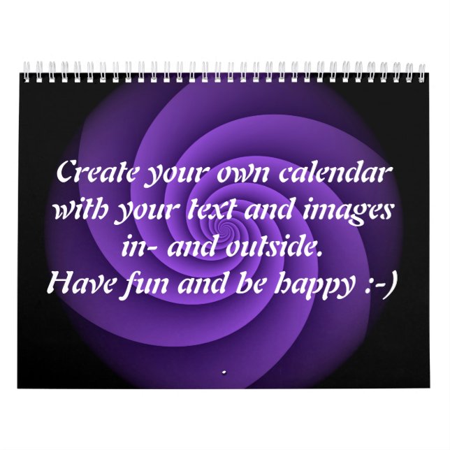 Abstract Background Spirals soft IV + your text Calendar (Cover)