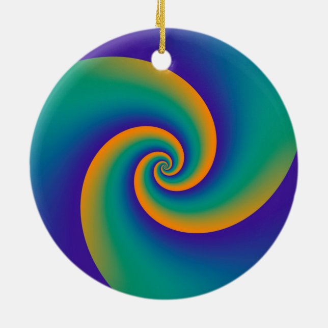 Abstract Background Spirals soft V Ceramic Tree Decoration (Back)