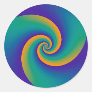 Abstract Background Spirals soft V Classic Round Sticker