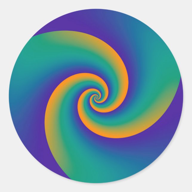 Abstract Background Spirals soft V Classic Round Sticker (Front)