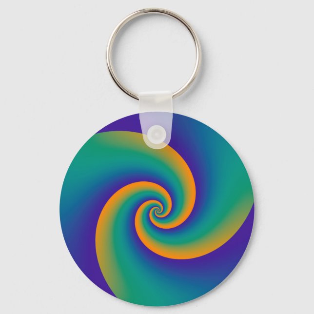 Abstract Background Spirals soft V Key Ring (Front)