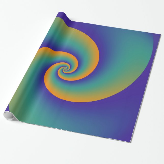 Abstract Background Spirals soft V Wrapping Paper (Unrolled)