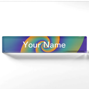 Abstract Background Spirals soft V + your text Nameplate