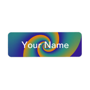 Abstract Background Spirals soft V + your text Return Address Label