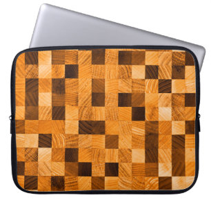 Abstract background texture of wood from the end s laptop sleeve