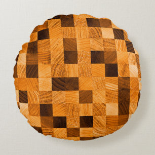 Abstract background texture of wood from the end s round cushion