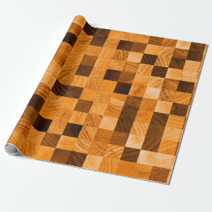 Abstract background texture of wood from the end s wrapping paper