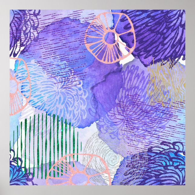 Abstract background watercolor poster (Front)