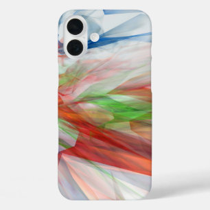 Abstract background with colourful crystals iPhone 16 plus case