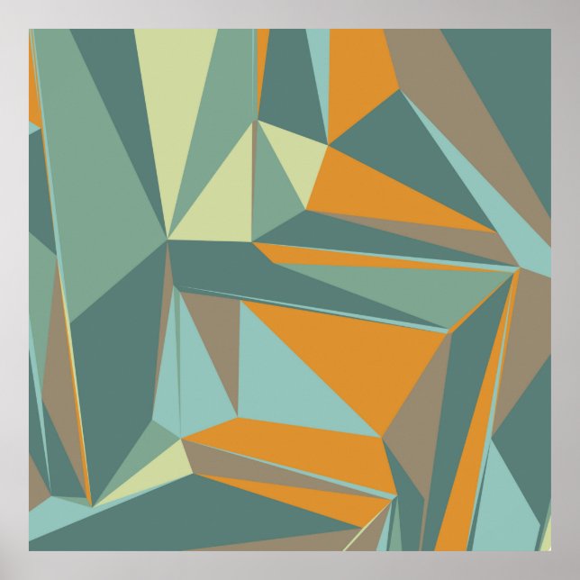 Abstract background with colourful trianglesabstra poster (Front)