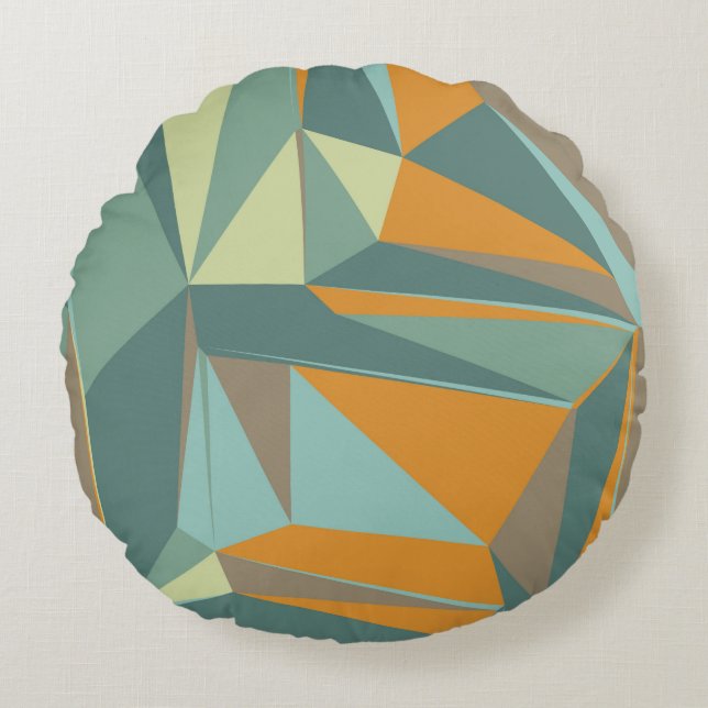Abstract background with colourful trianglesabstra round cushion (Front)