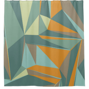 Abstract background with colourful trianglesabstra shower curtain
