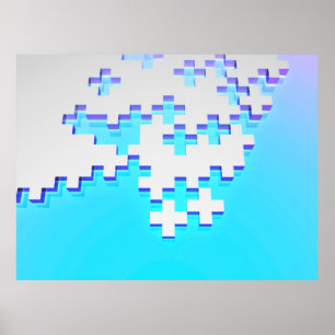 Abstract background with grey puzzle with pluses poster