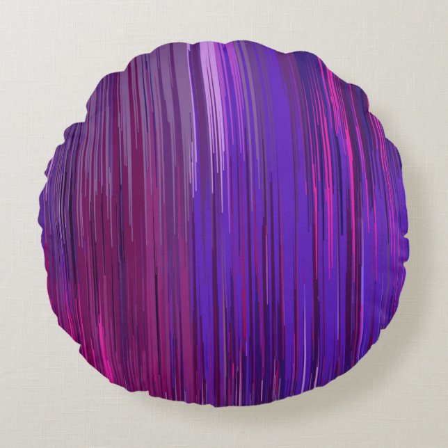 Abstract background with thin purple vertical line round cushion (Front)