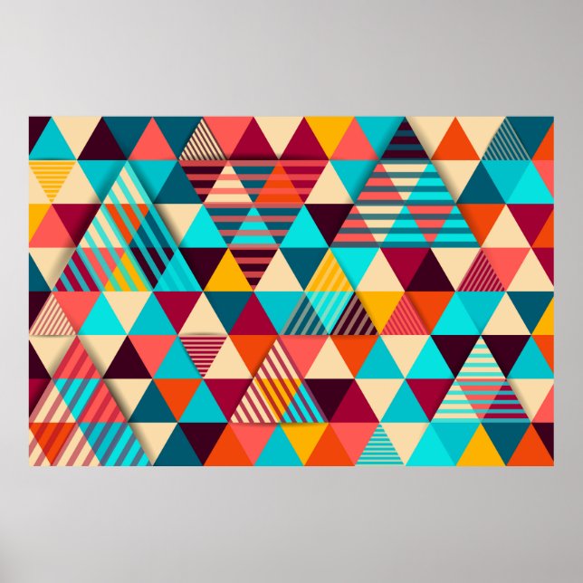 Abstract background with triangle shapes. Modern g Poster (Front)