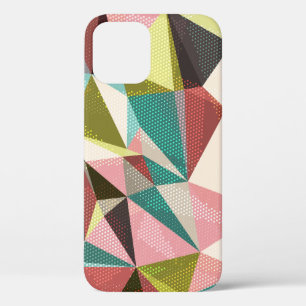 Abstract background with triangles and colourful g iPhone 12 case