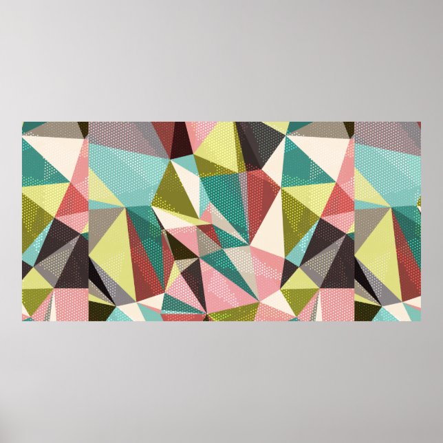 Abstract background with triangles and colourful g poster (Front)