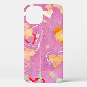 abstract background with watercolor texture, Oil p iPhone 12 Case